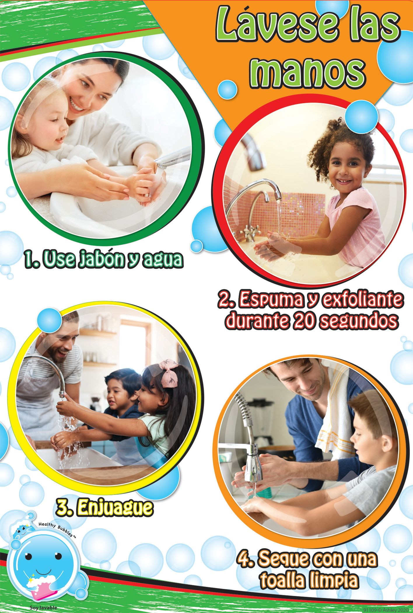 WASH YOUR HANDS SPANISH POLY CHART